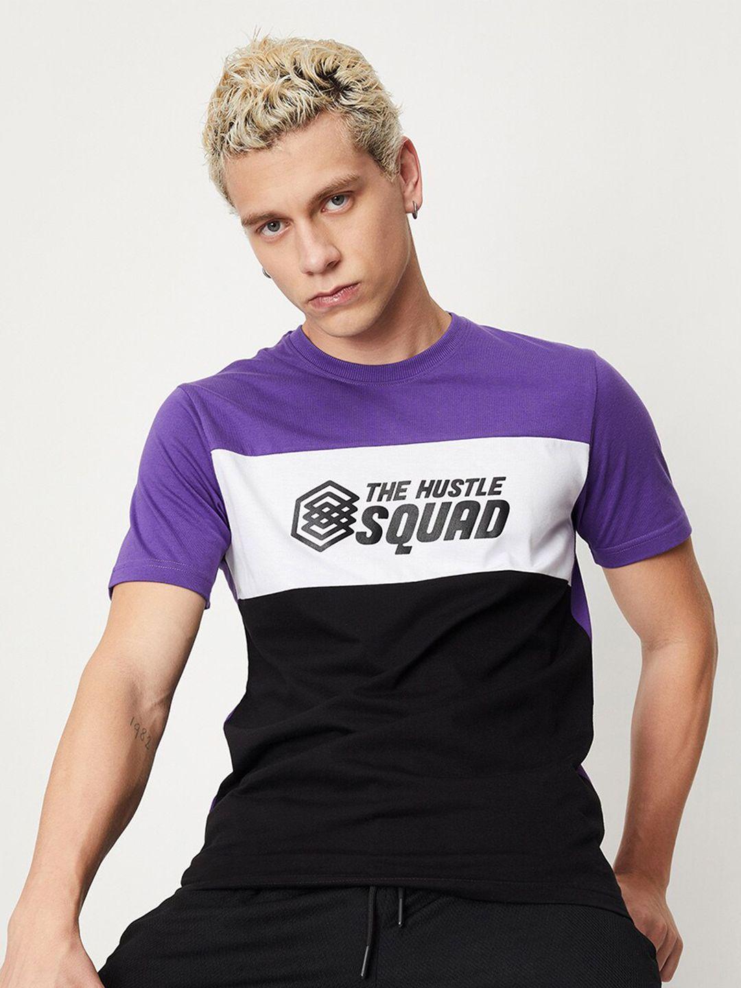 max men colourblocked round neck t-shirt
