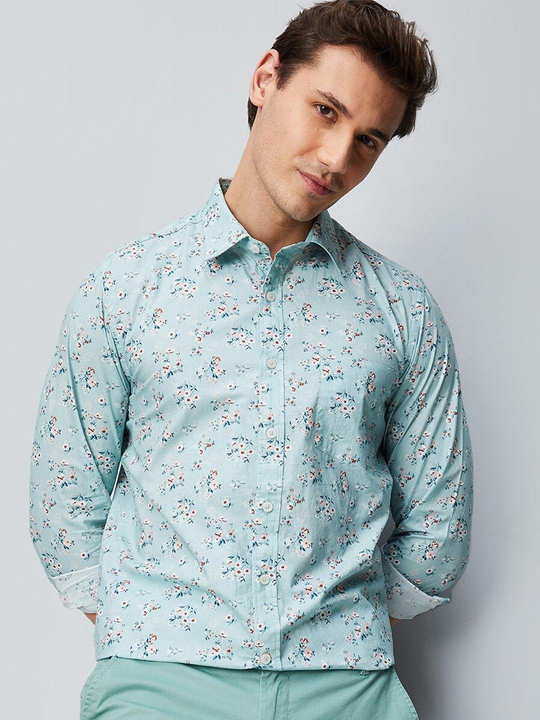 max men floral printed pure cotton regular fit casual shirt