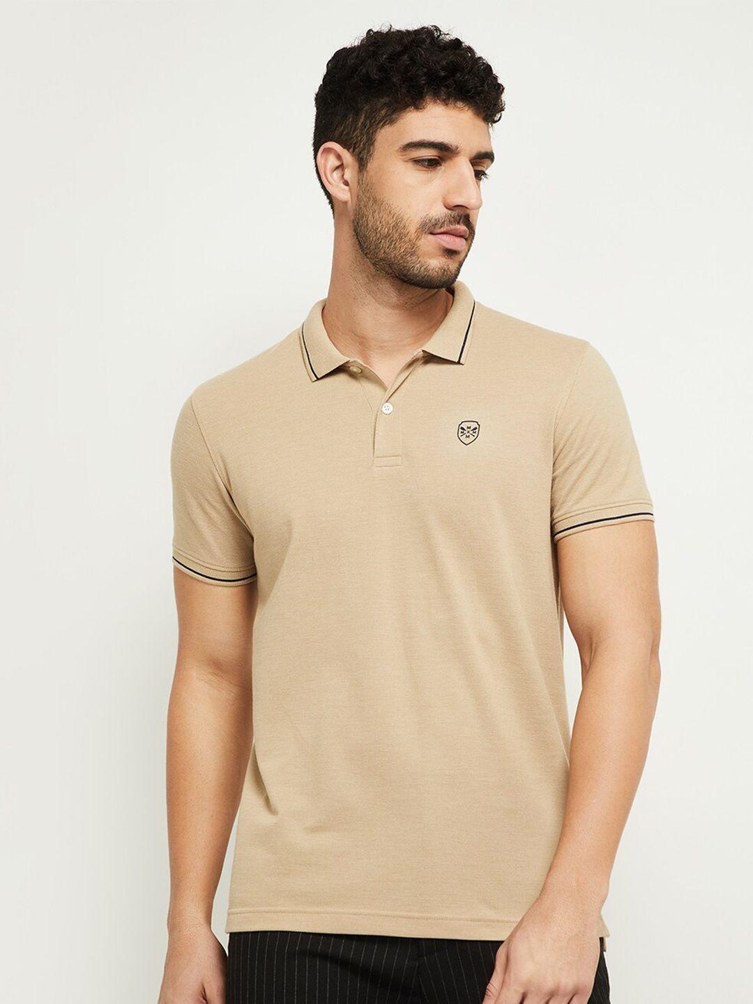 max men khaki polo collar t-shirt