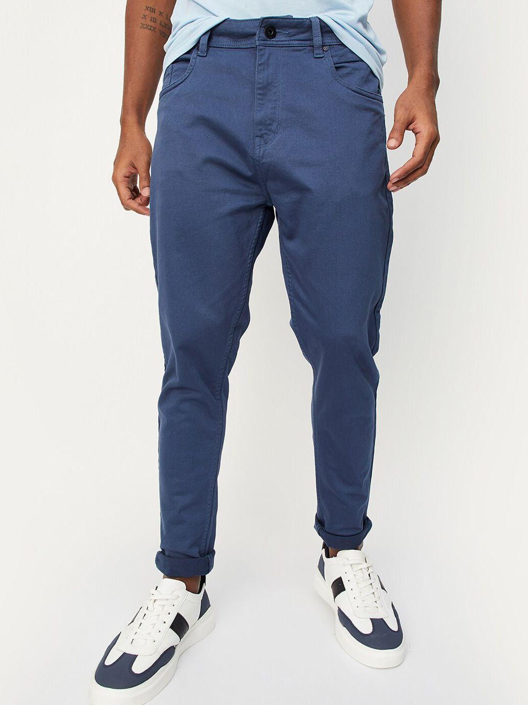 max men mid-rise clean look jeans
