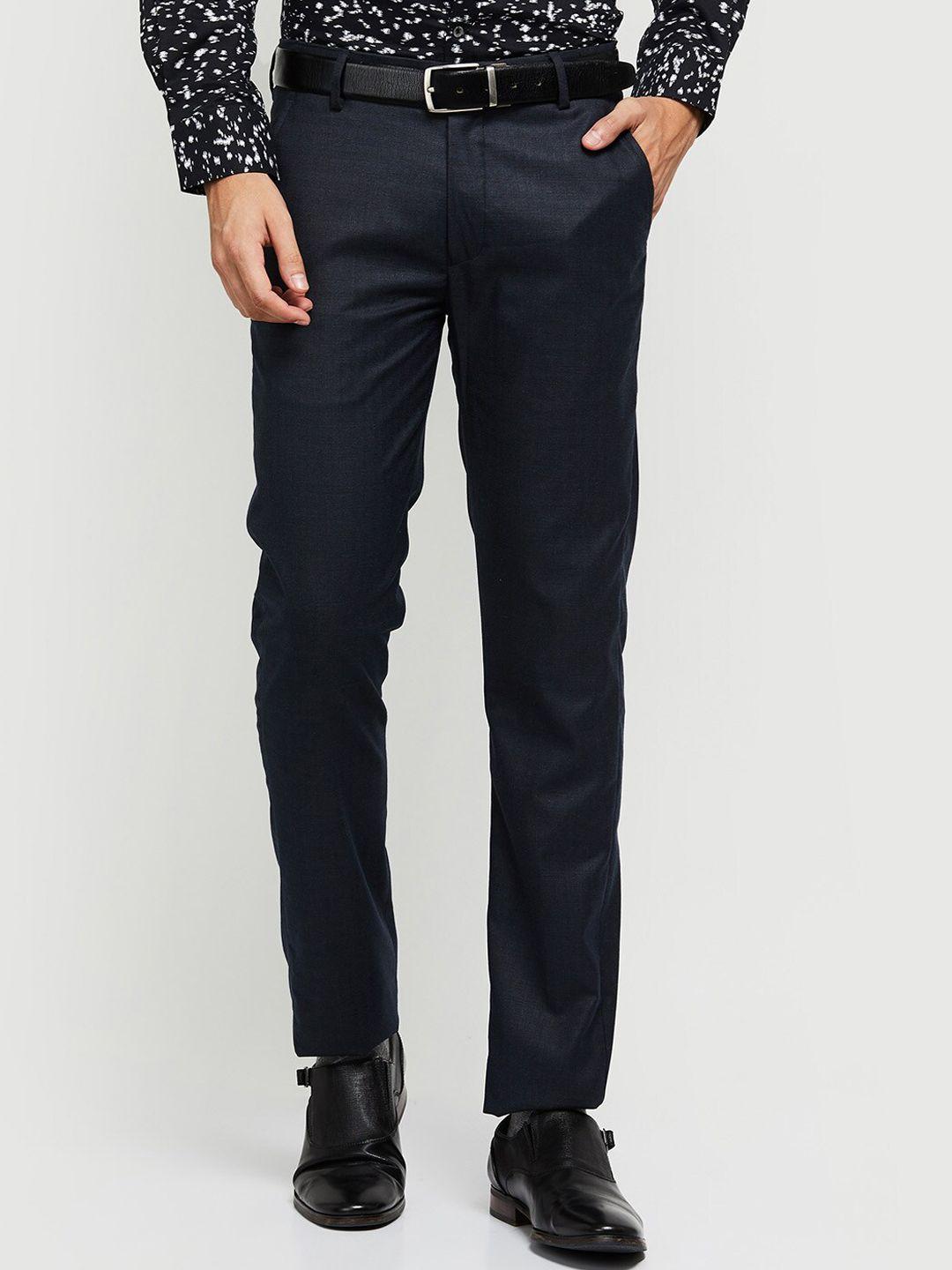 max men mid rise regular fit cotton formal trouser