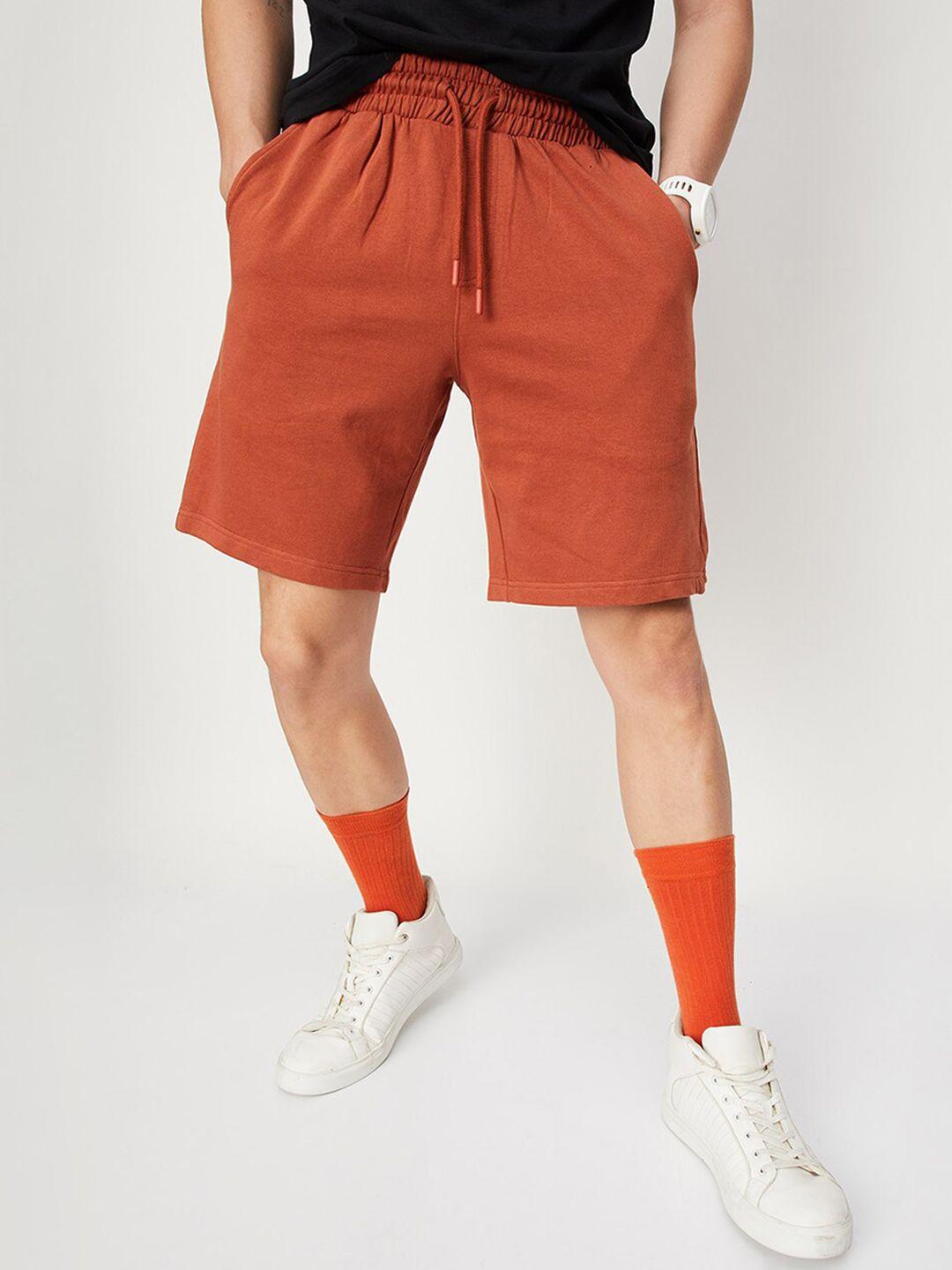 max men mid rise regular fit cotton shorts