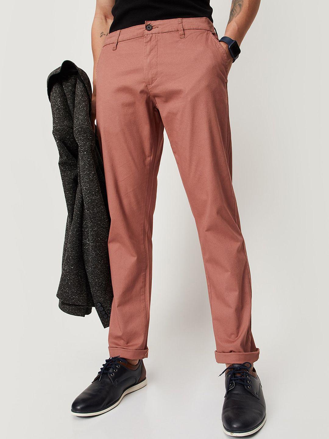 max men mid-rise regular trousers