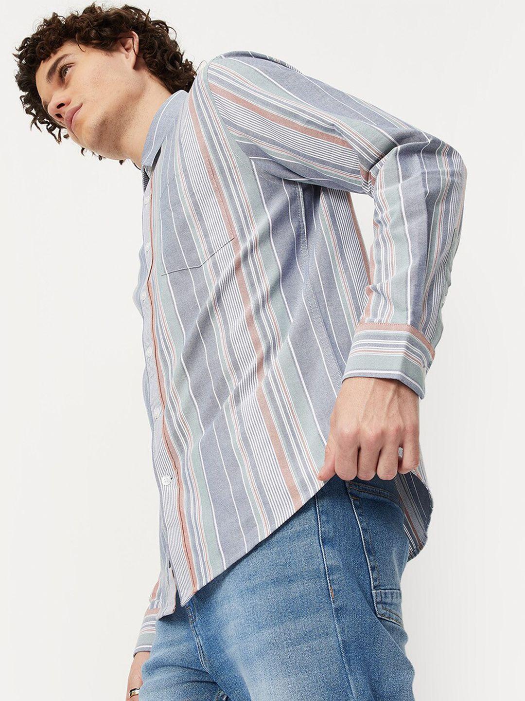 max men multi stripes striped cotton casual shirt