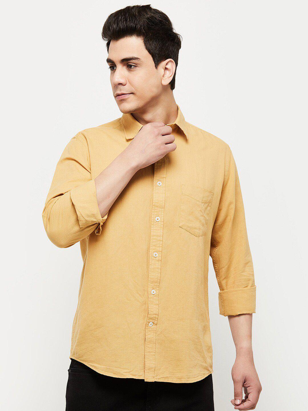 max men mustard casual shirt