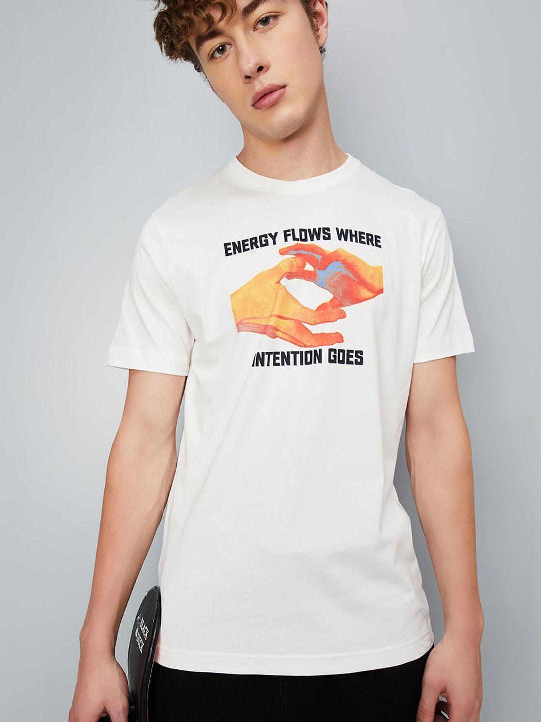 max men off white typography printed applique t-shirt
