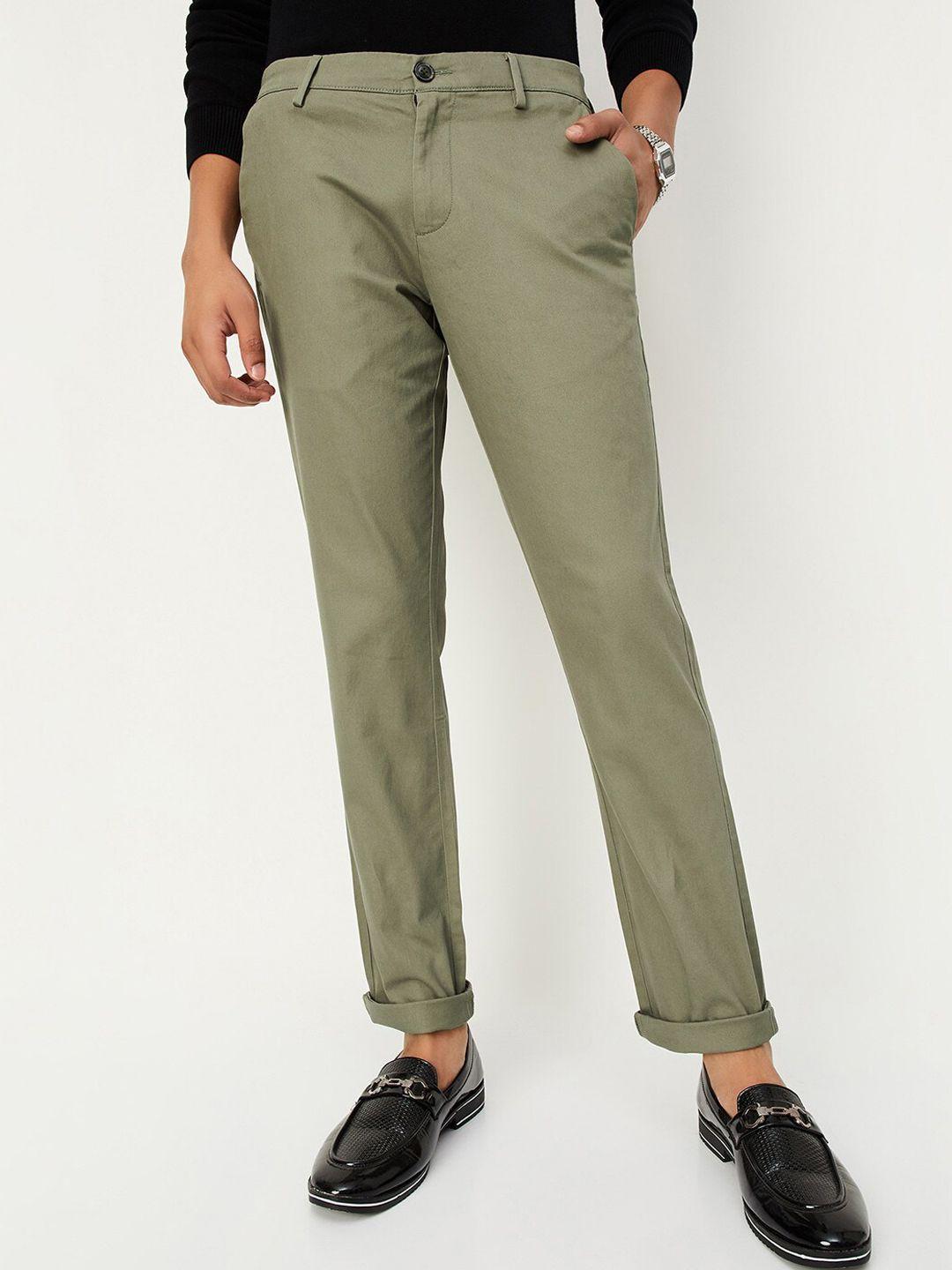 max men olive green trousers