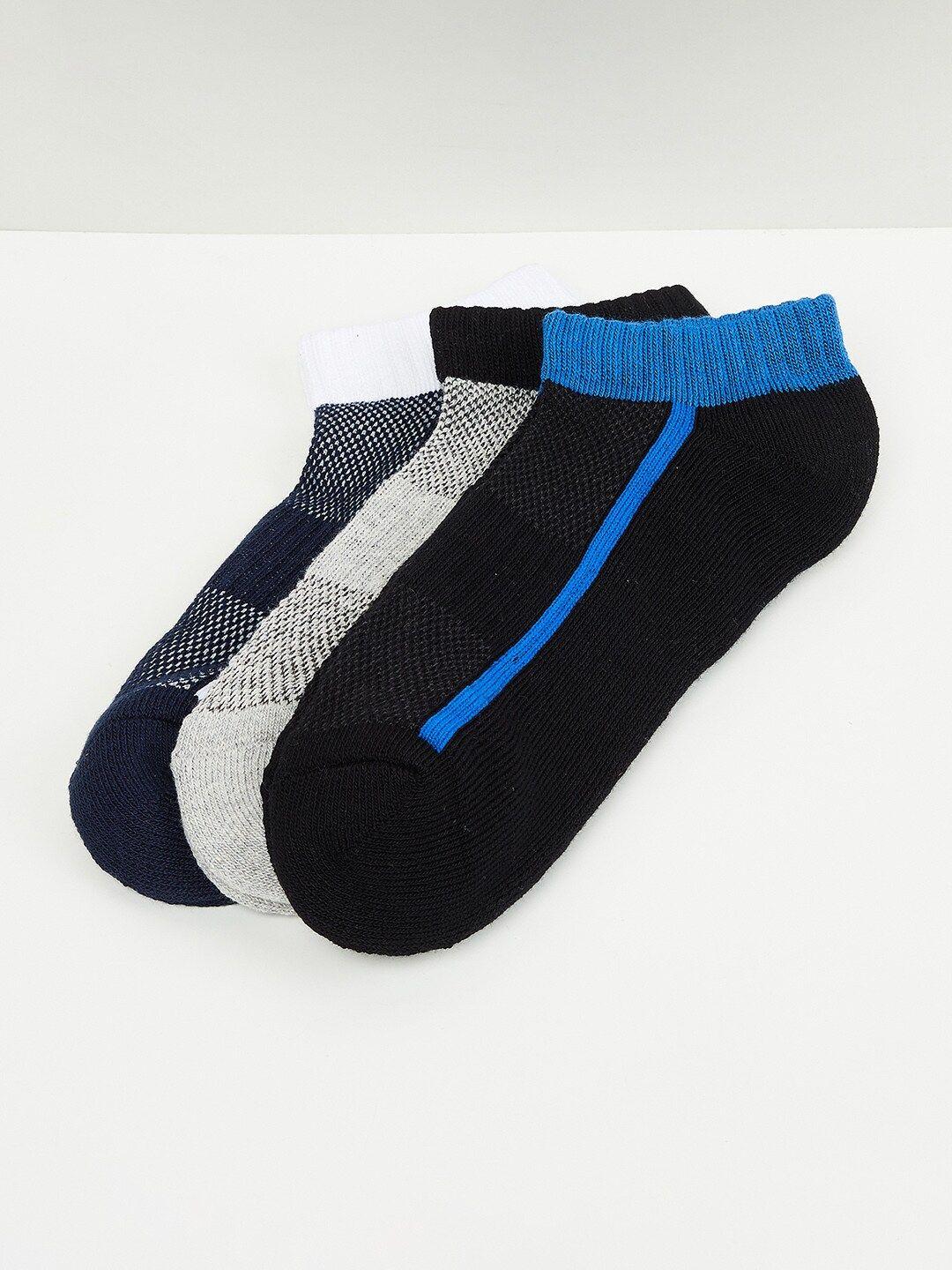 max men pack of 3 patterned ankle-length socks