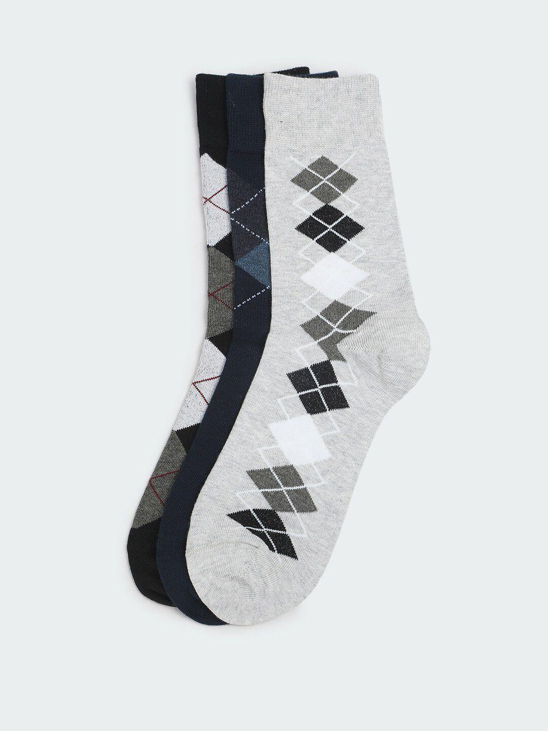 max men pack of 3 patterned ankle length socks