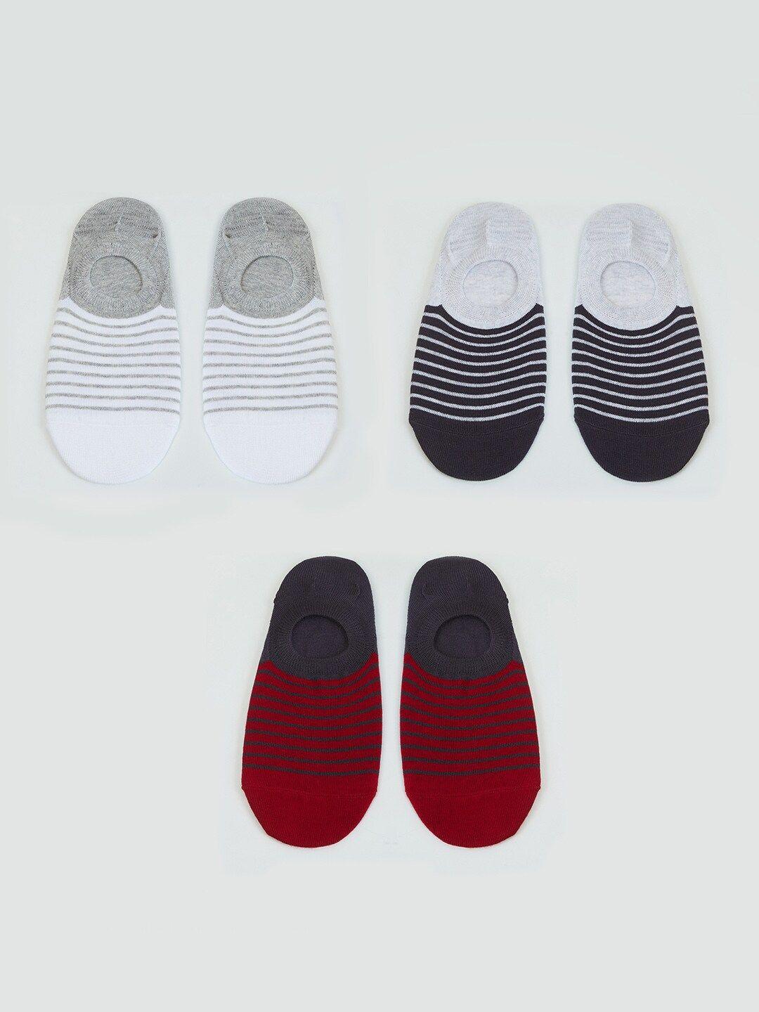 max men pack of 3 striped shoe-liner socks