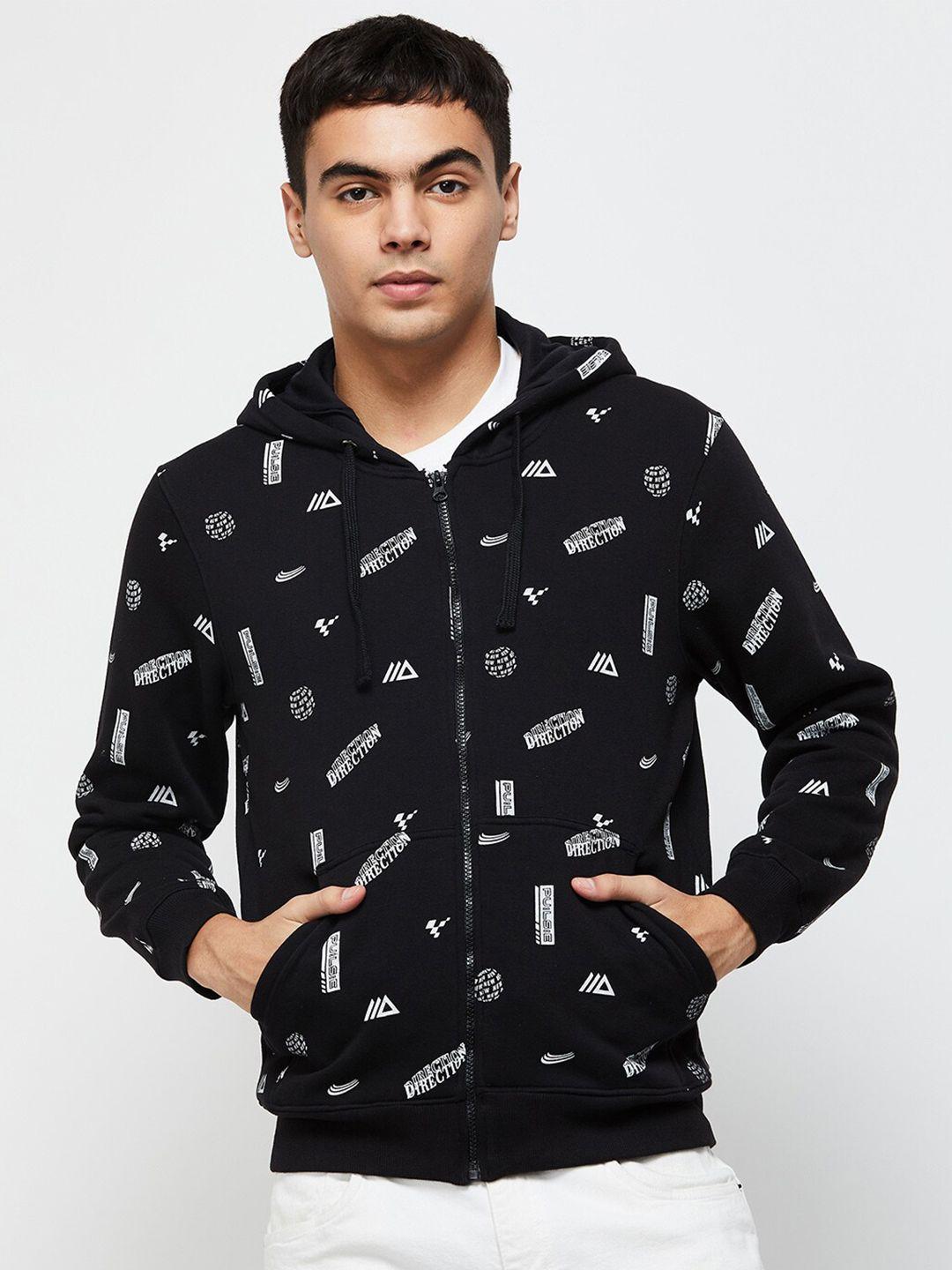 max men printed hooded sweatshirt