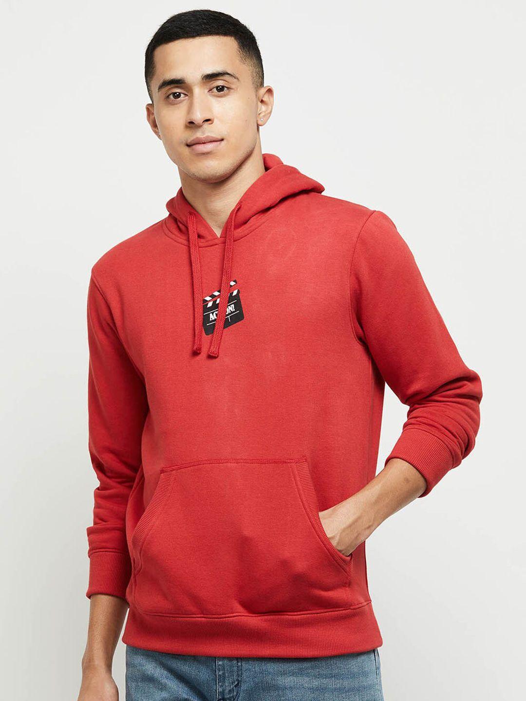 max men red hooded sweatshirt