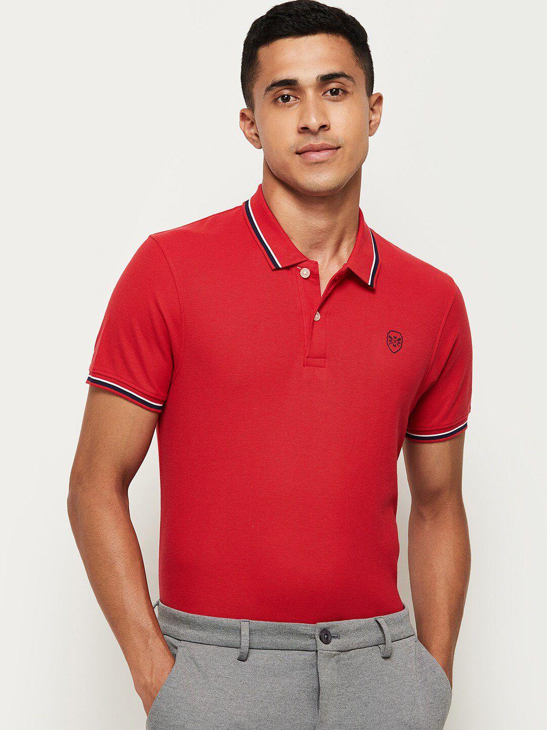 max men red polo collar t-shirt