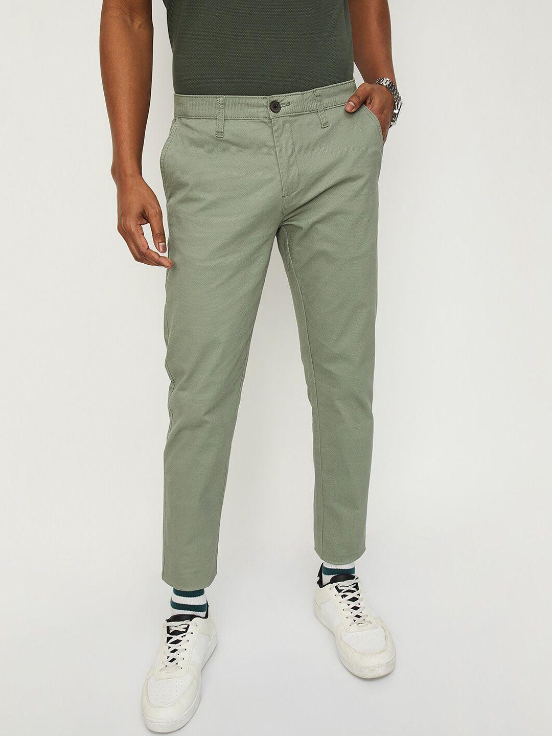 max men regular fit cotton chinos trousers