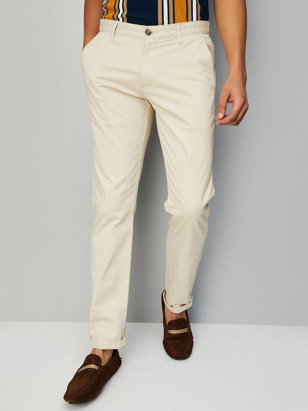 max men regular fit mid-rise chinos trousers