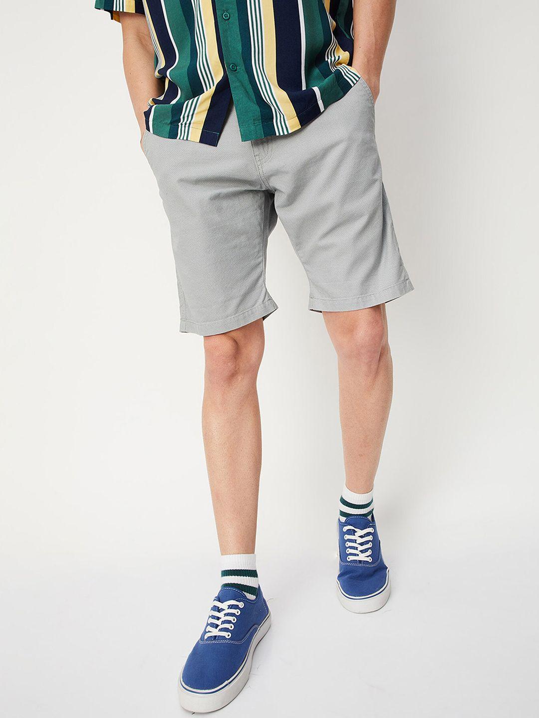 max men self design mid rise pure cotton regular shorts