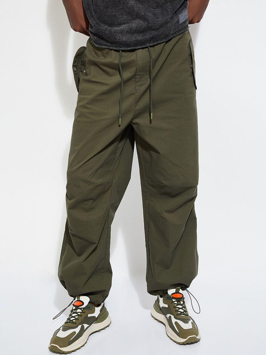 max men slim fit cotton joggers trousers