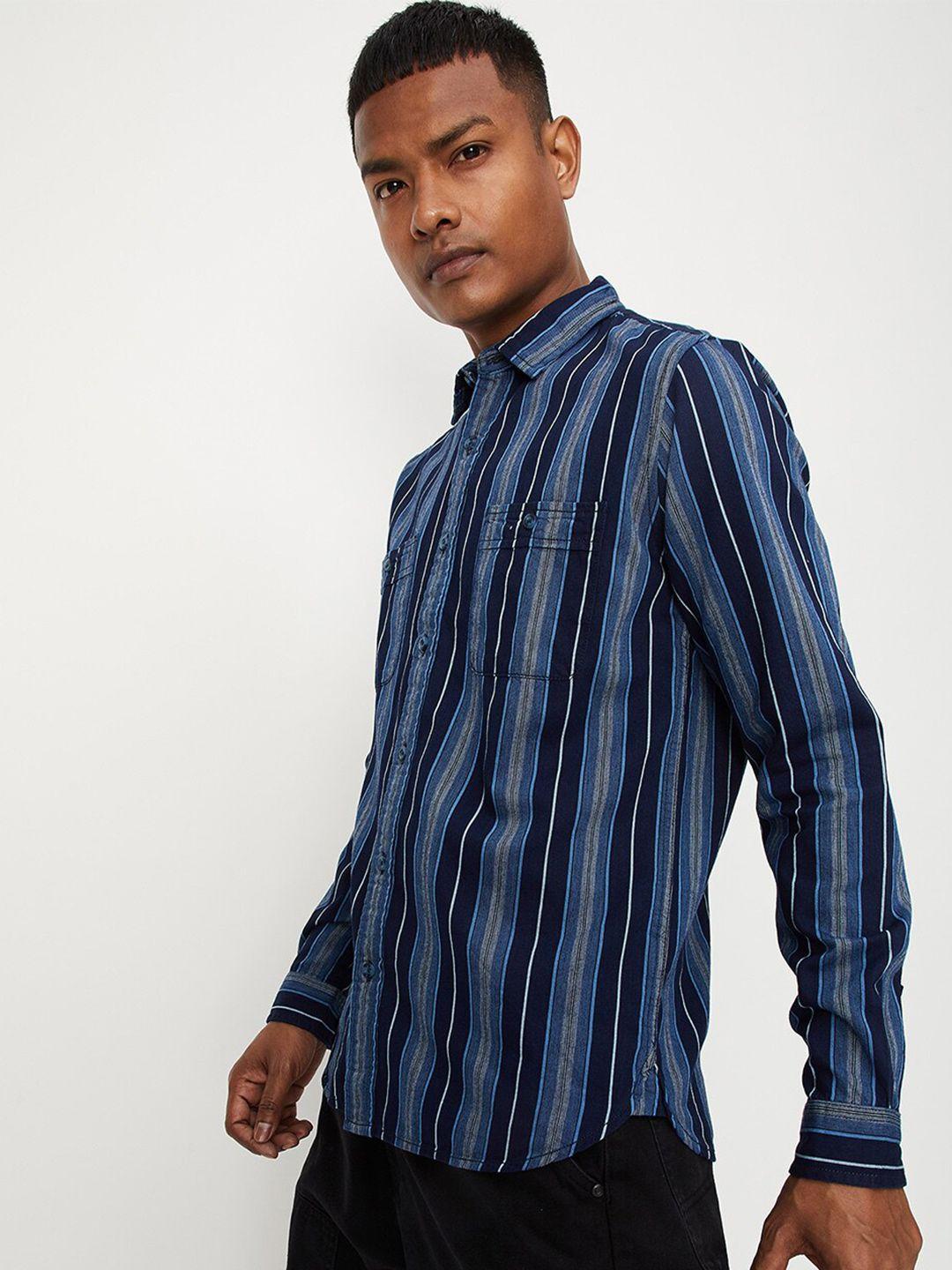 max men striped casual cotton shirt