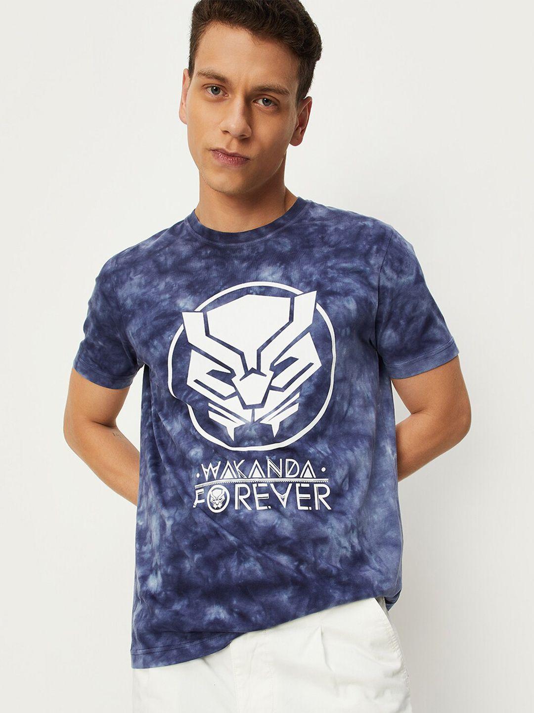 max men superhero black panther printed regular fit cotton casual t-shirt