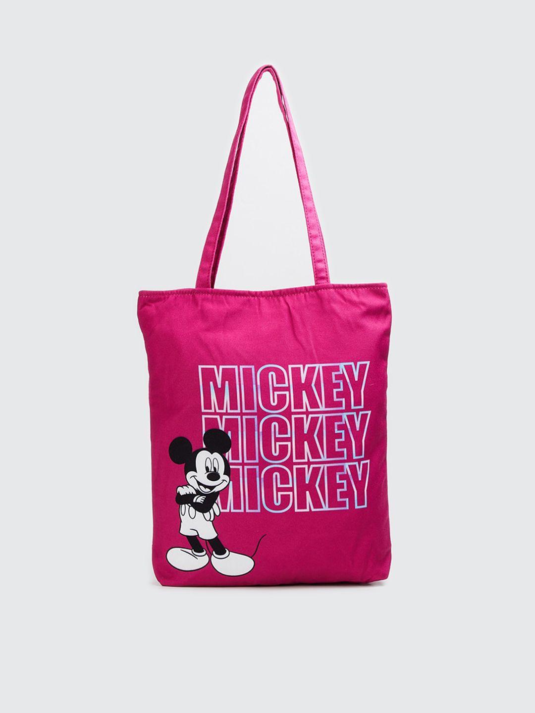 max mickey mouse printed shopper cotton tote bag
