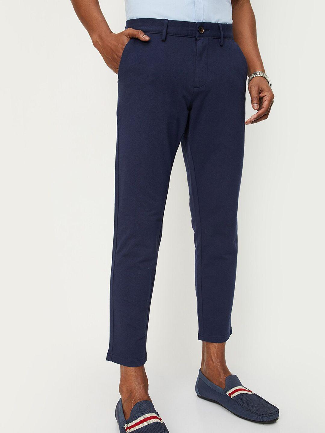 max mid rise cropped regular fit trousers