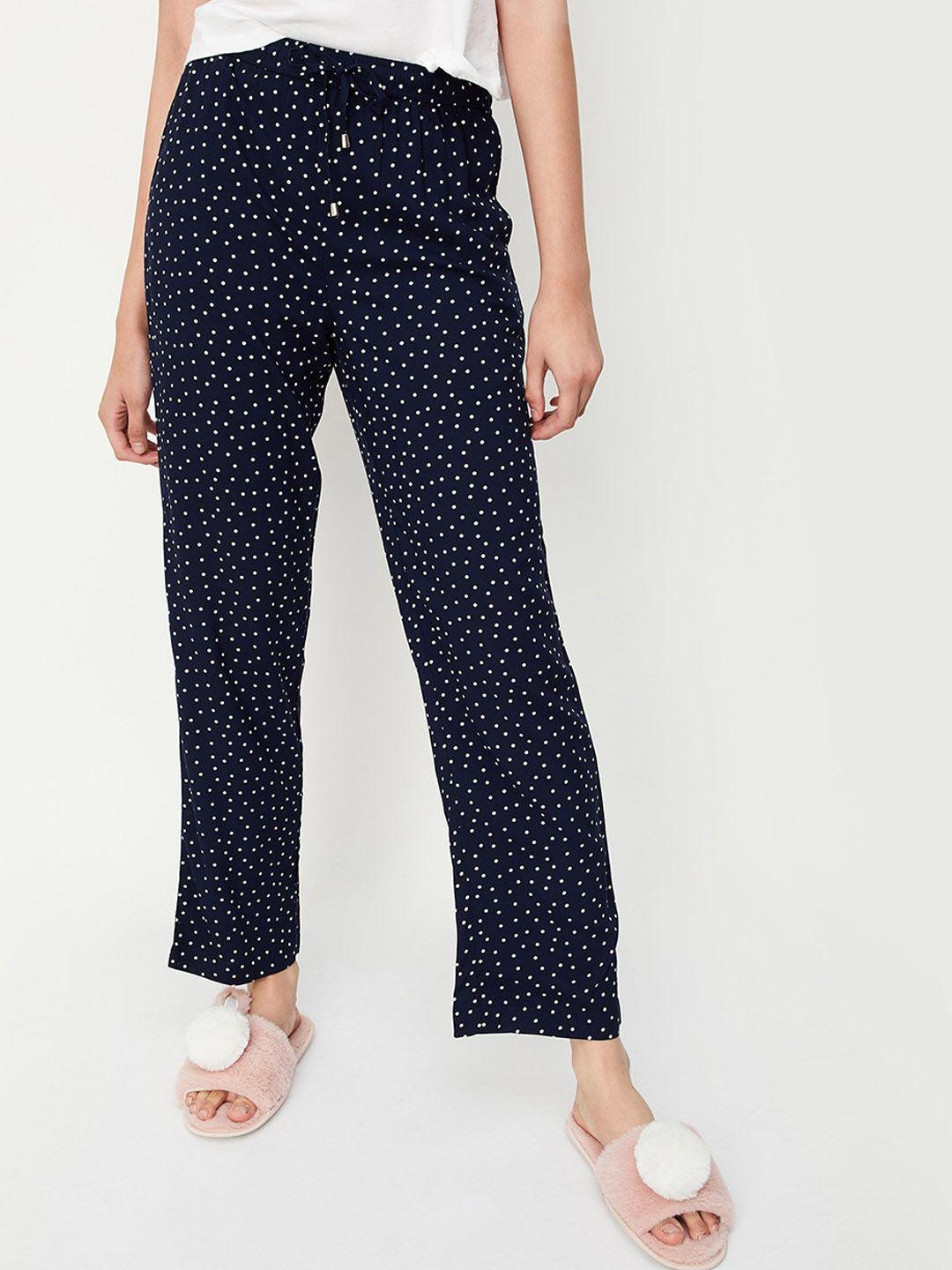 max mid-rise polka dots printed lounge pant