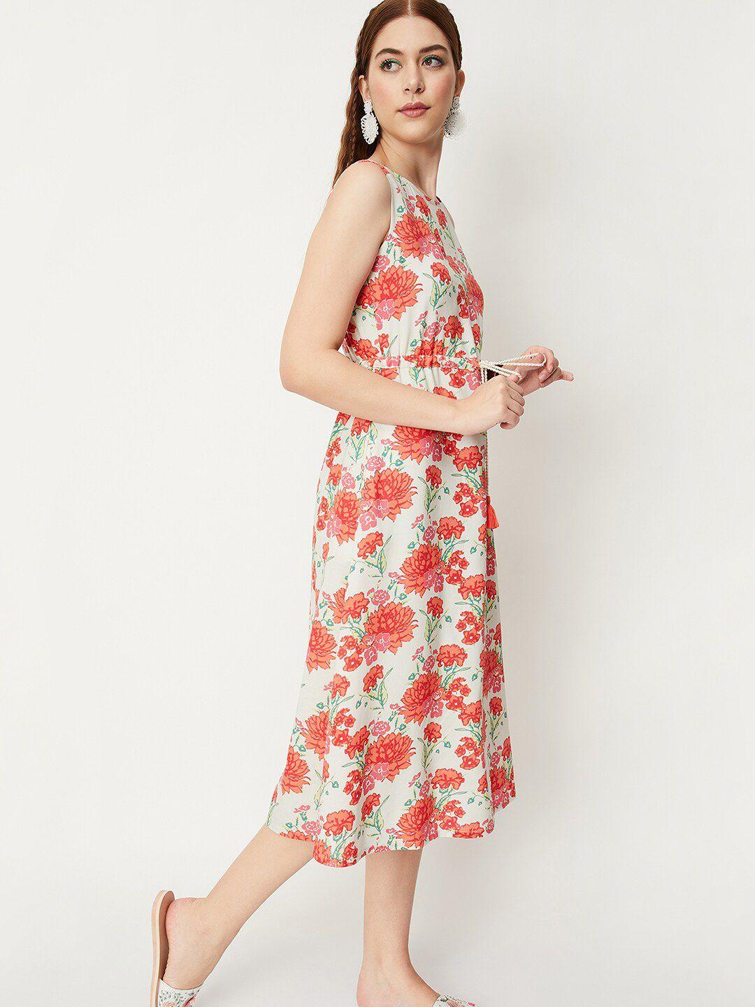 max multicoloured floral print a-line dress