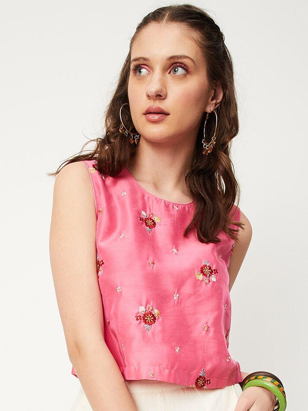 max pink floral print top