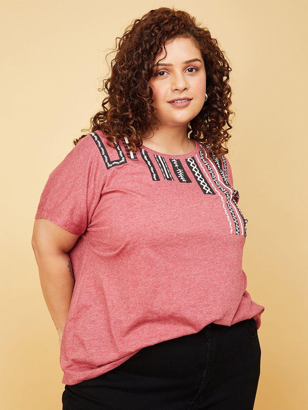 max plus size ethnic motifs printed pure cotton t-shirt