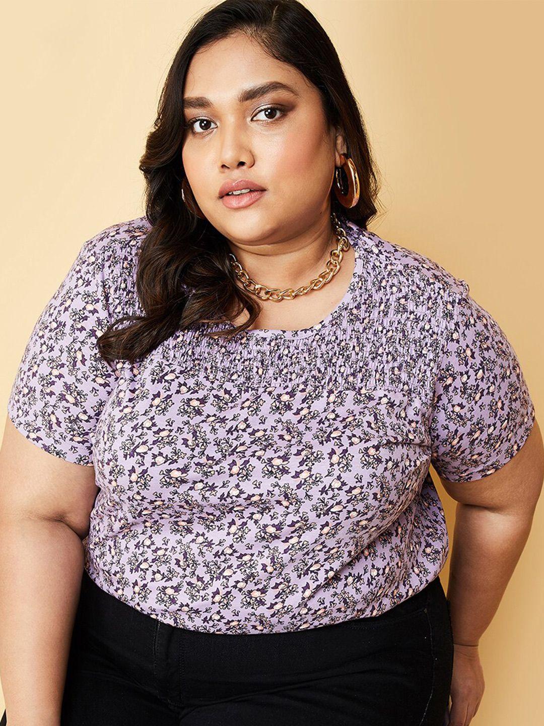 max plus size floral print cotton top