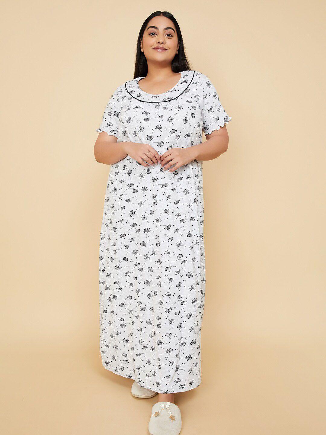 max plus size floral printed maxi nightdress
