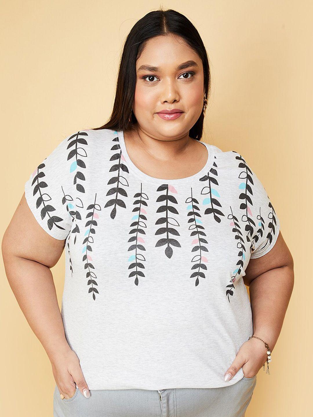 max plus size floral printed pure cotton t-shirt