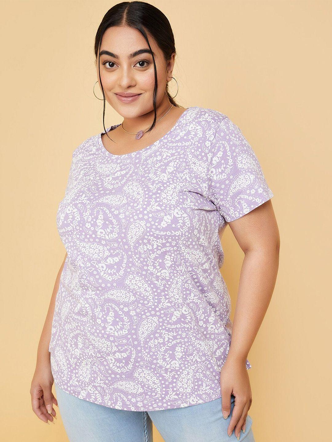 max plus size floral printed round neck t shirt