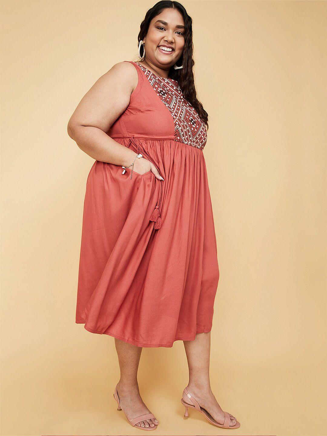 max plus size printed midi dress