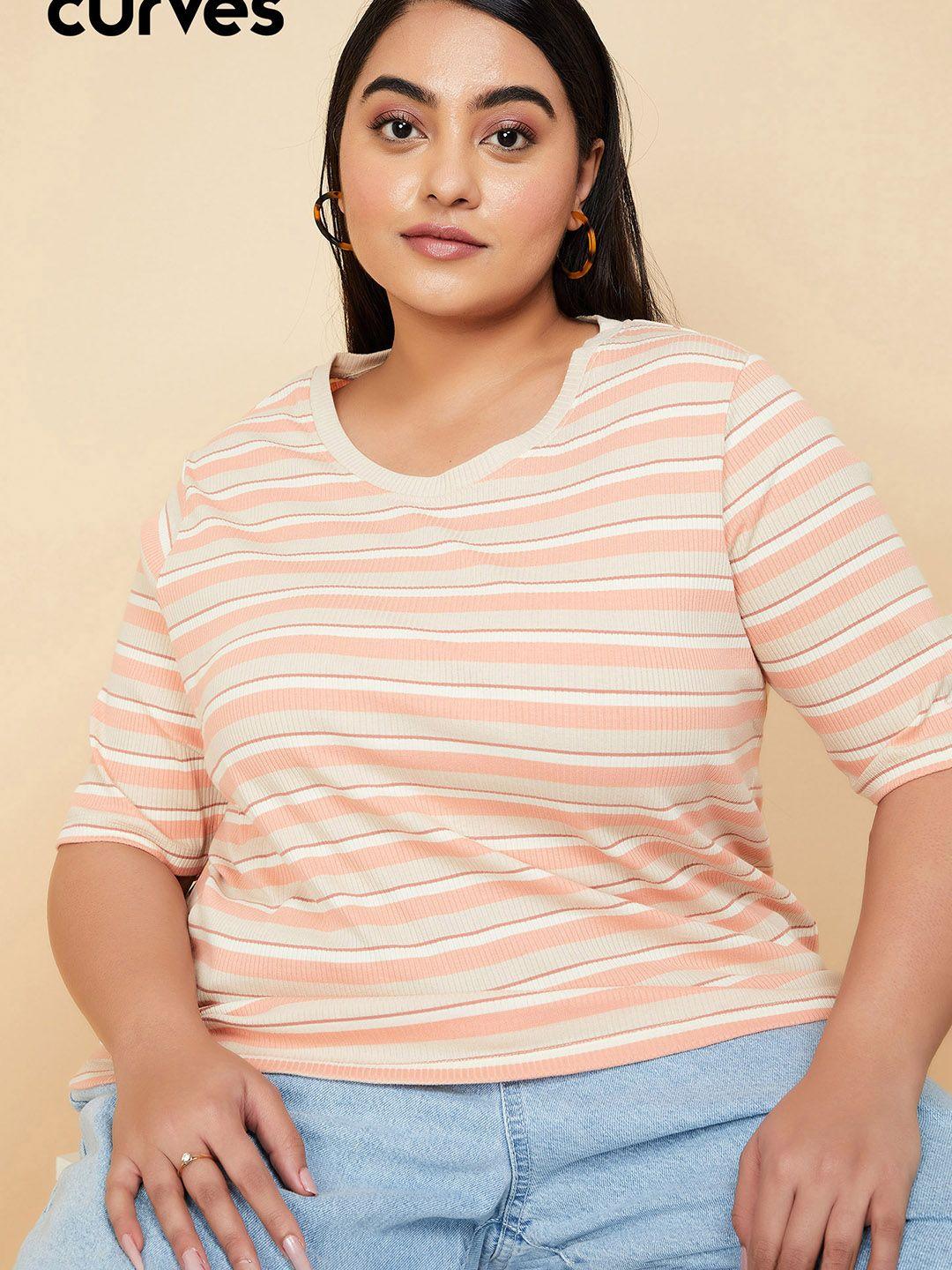 max plus size striped cotton t-shirt