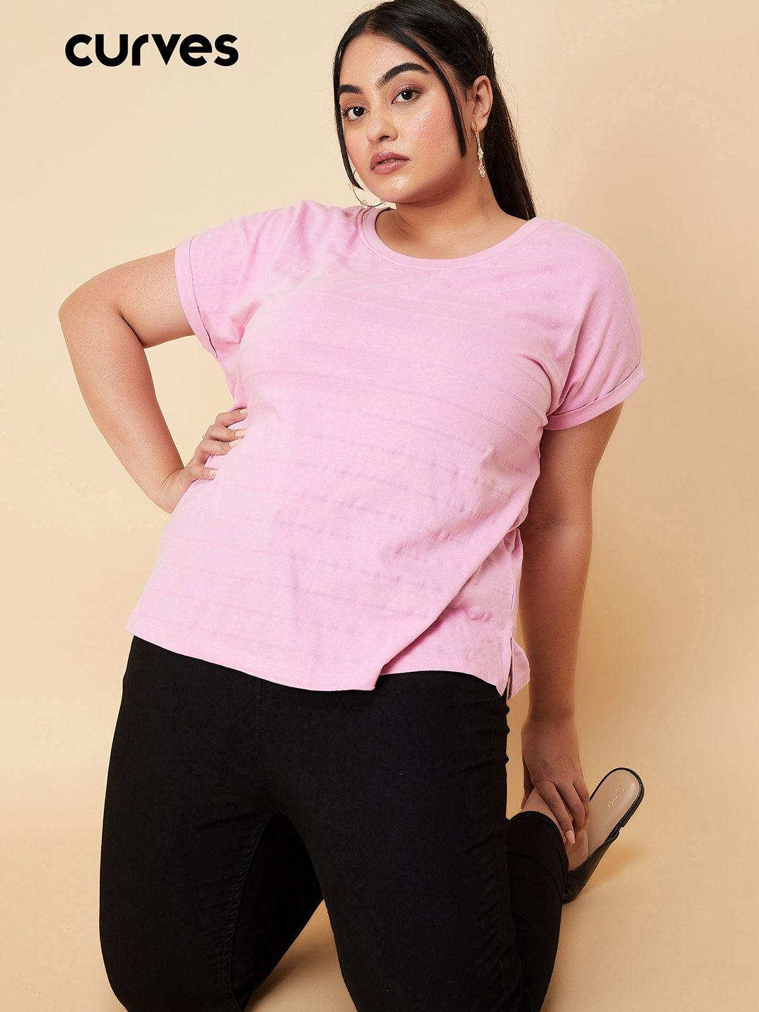 max plus size striped cotton t-shirt