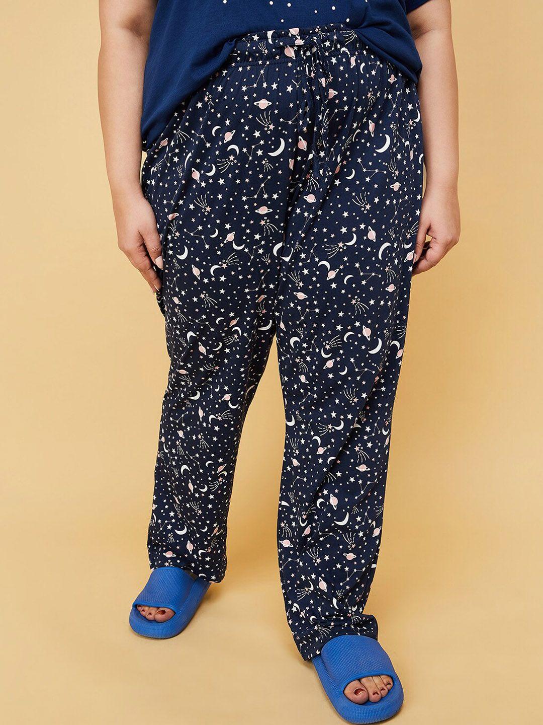 max printed mid-rise cotton lounge pant