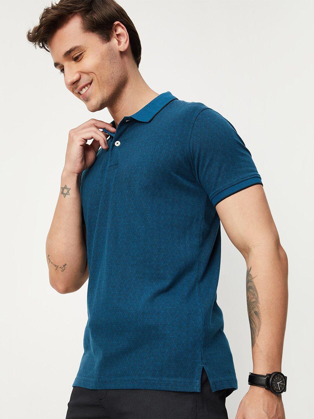 max printed polo collar t-shirt