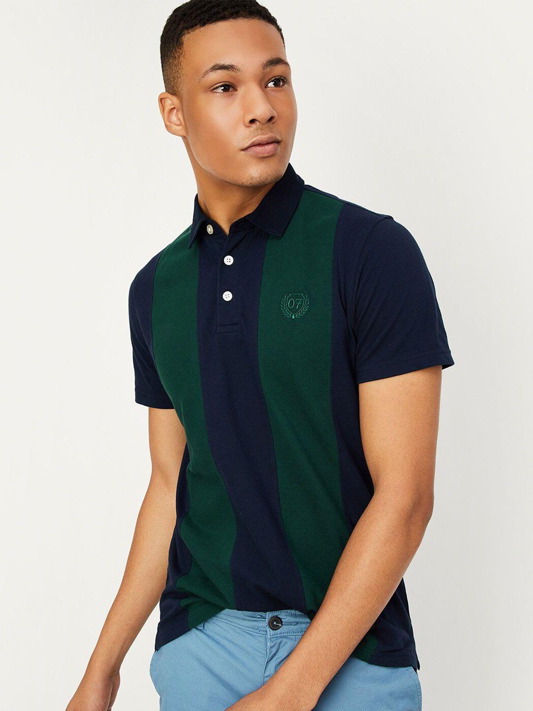 max regular fit colourblocked polo collar t-shirt