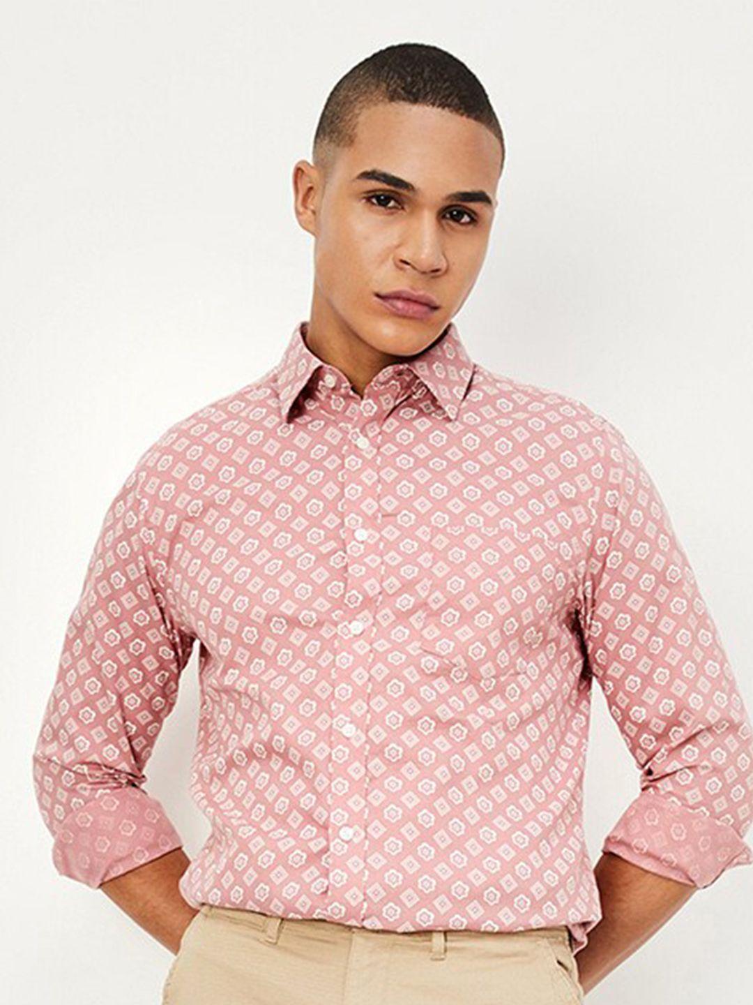 max regular fit cotton opaque printed casual shirt