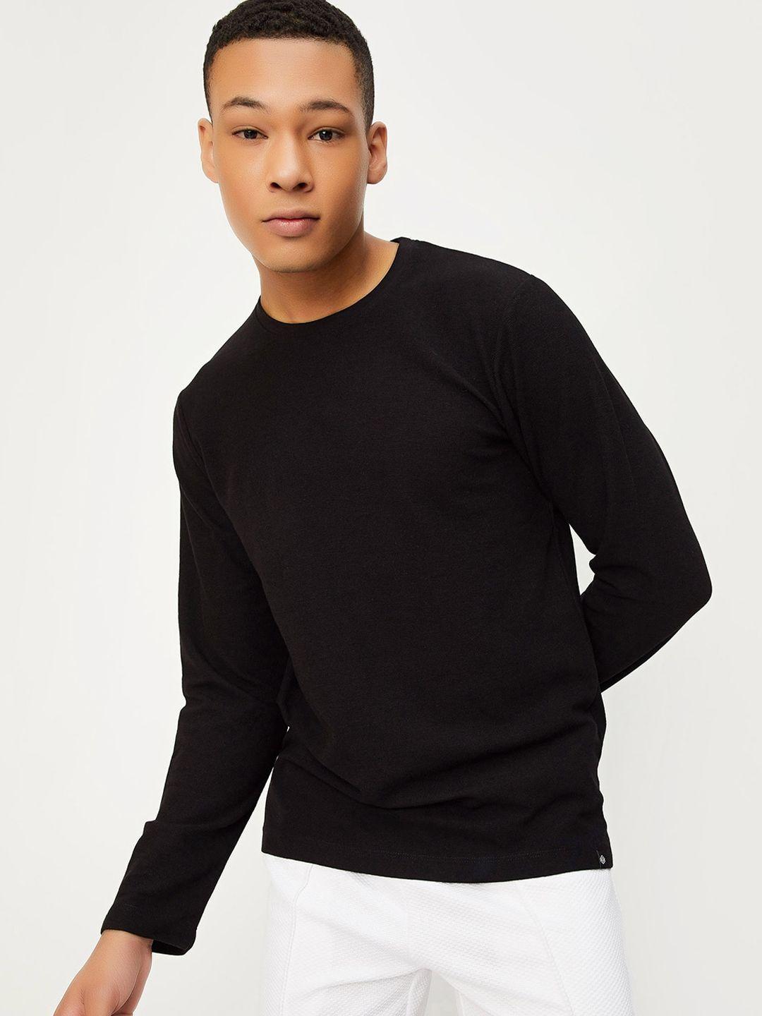 max round neck long sleeves casual t-shirt