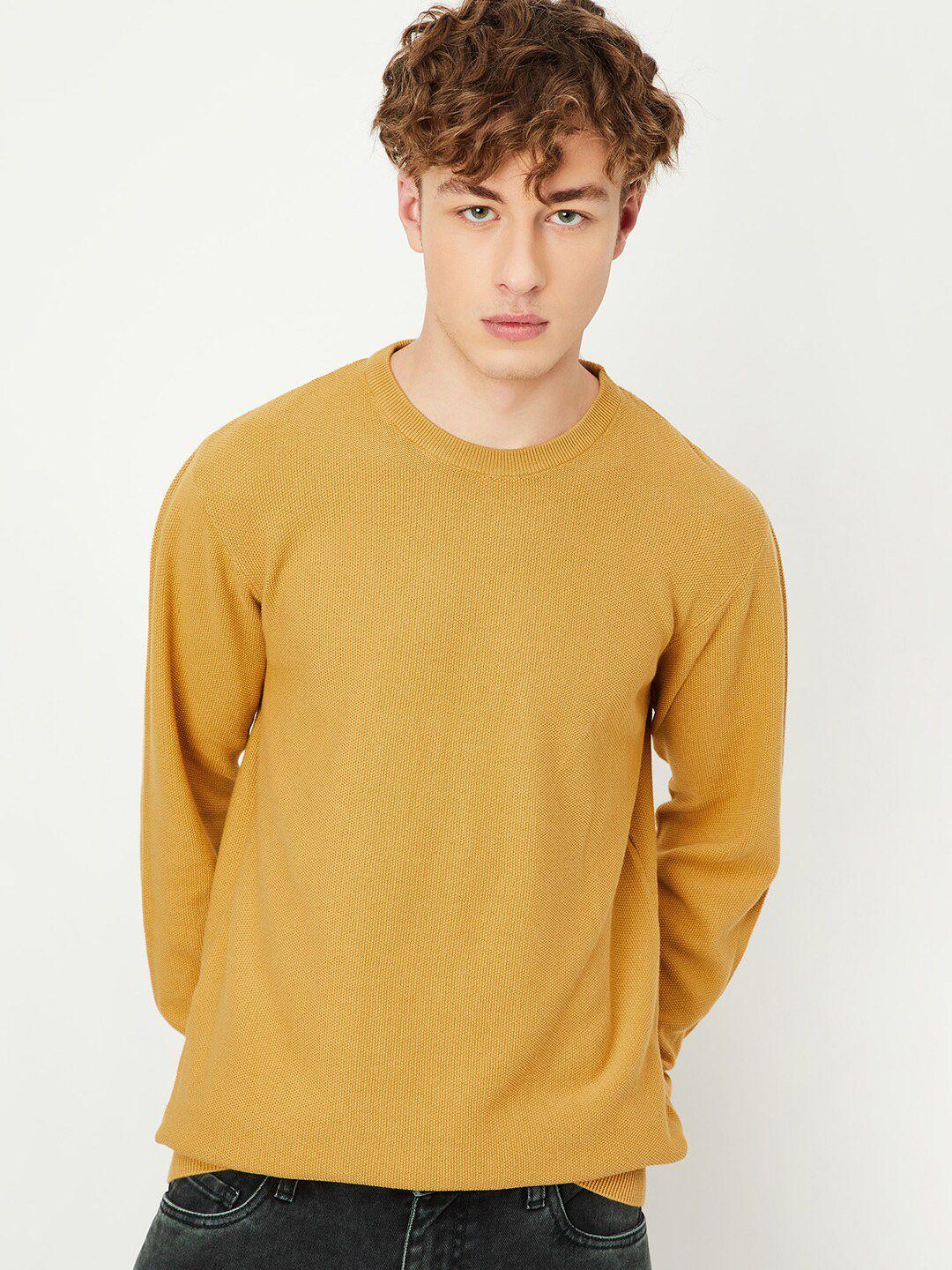 max round neck pure cotton pullover sweaters