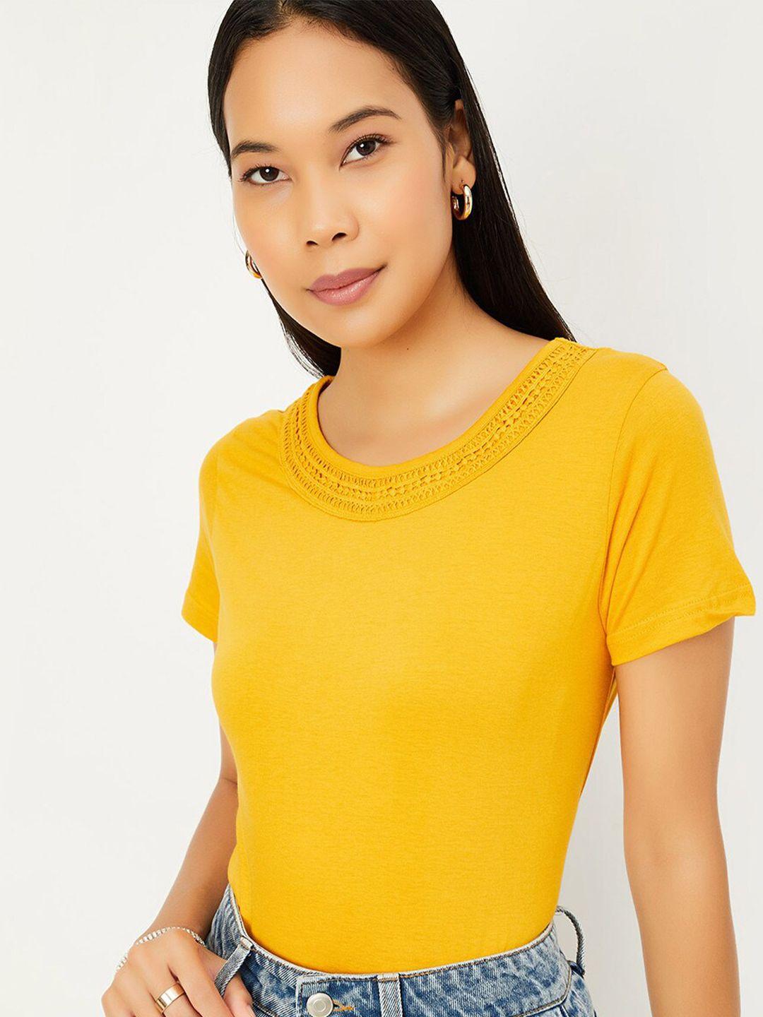 max round neck short sleeves cotton top