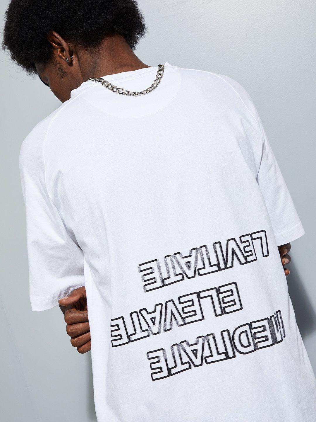 max round neck short sleeves typography cotton t-shirt