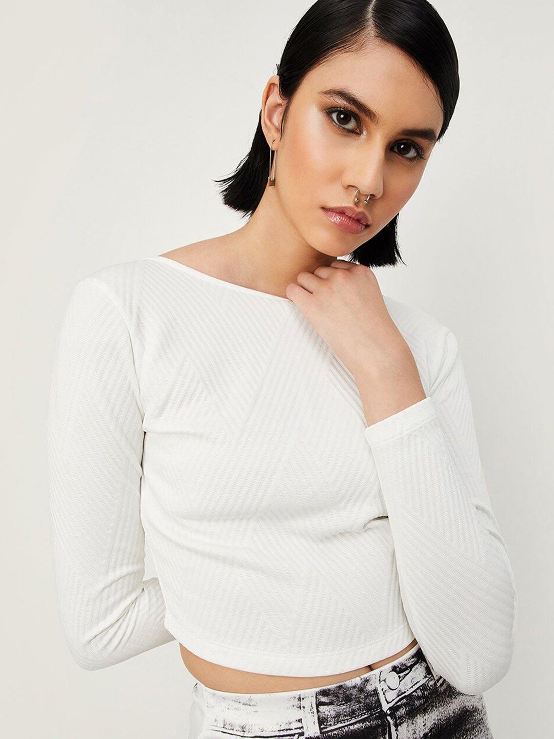 max self design boat neck crop top