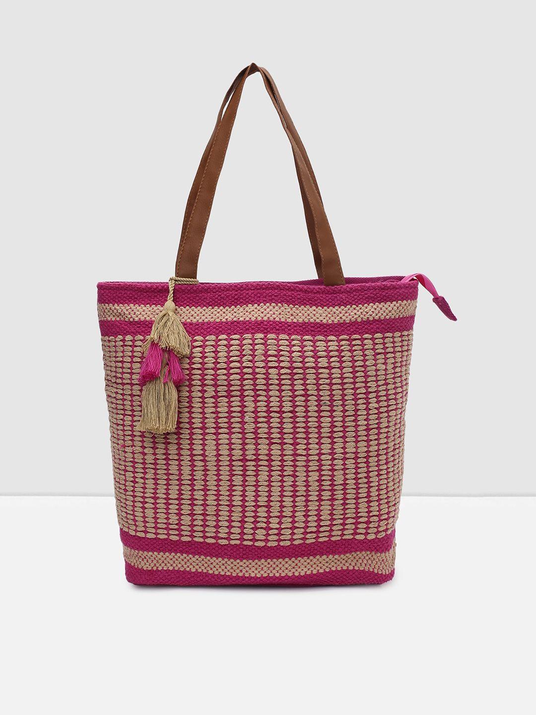 max self design oversized shopper cotton tote bag with tassels