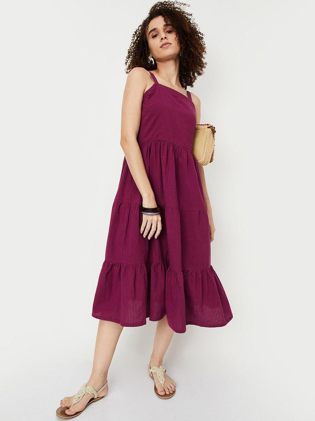 max shoulder straps pure cotton fit and flared dress