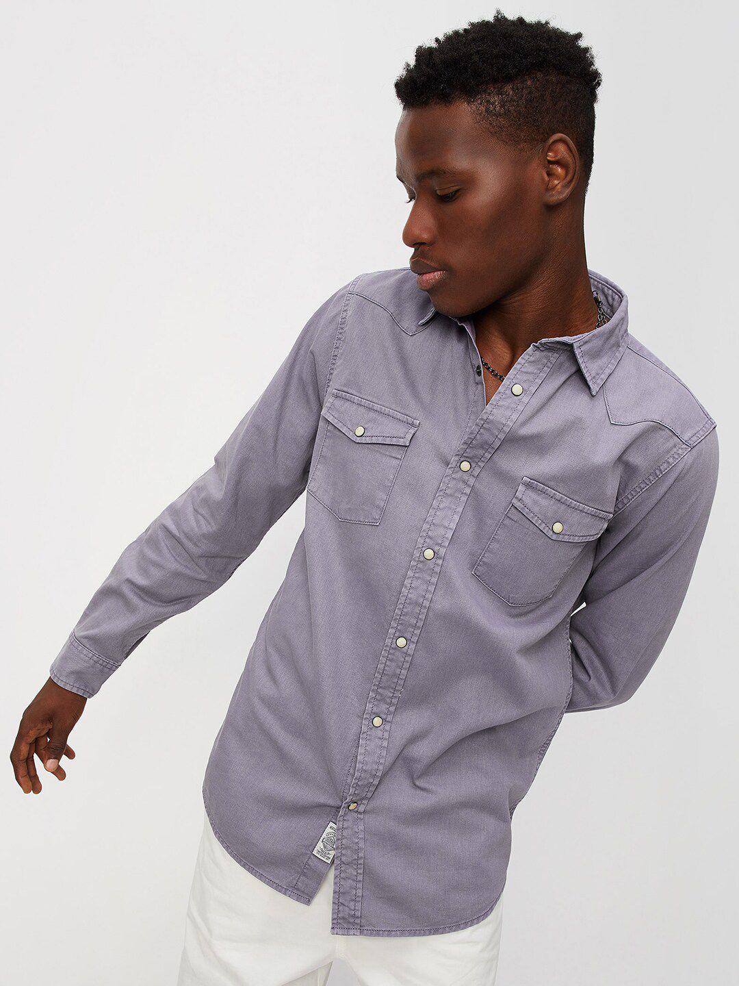 max spread collar pure cotton casual shirt