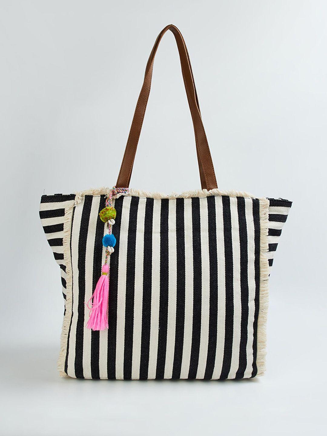 max striped cotton oversized shopper tote bag