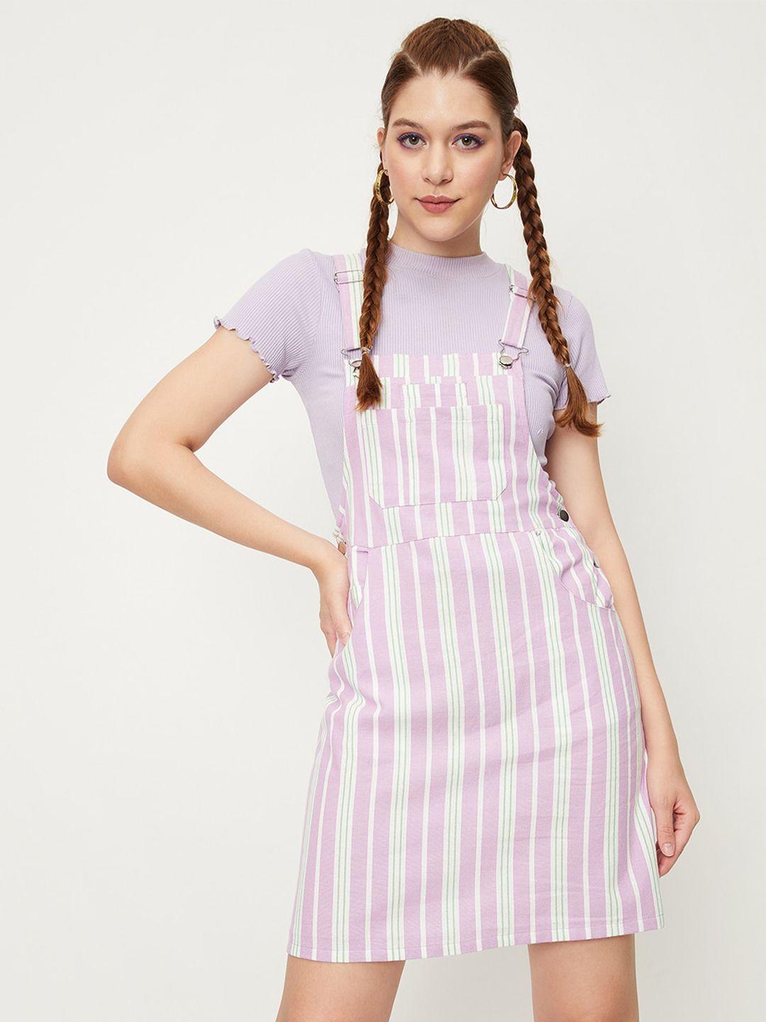 max striped cotton pinafore dress